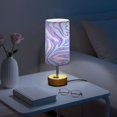 thumbnail image 6 of Touch Control Table Lamp with LED Bulb Bedside Lamp for Bedroom Living Room Lavender Zebra Print, 6 of 8