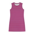 thumbnail image 3 of BRGZLK Women Mini Dresses Summer Daily Casual Trendy Striped Sleeveless Round Neck Pullover Side Slit Sundress Loose Fit Tank Beach Dress Hot Pink XXL, 3 of 6