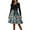 Sky Blue, variant on Christmas Dresses for Women Women's Fashion Round Casual Slim Fit Christmas Print Large Swing Long Sleeve Dress with V Neck for Holiday Party,Army Green,L