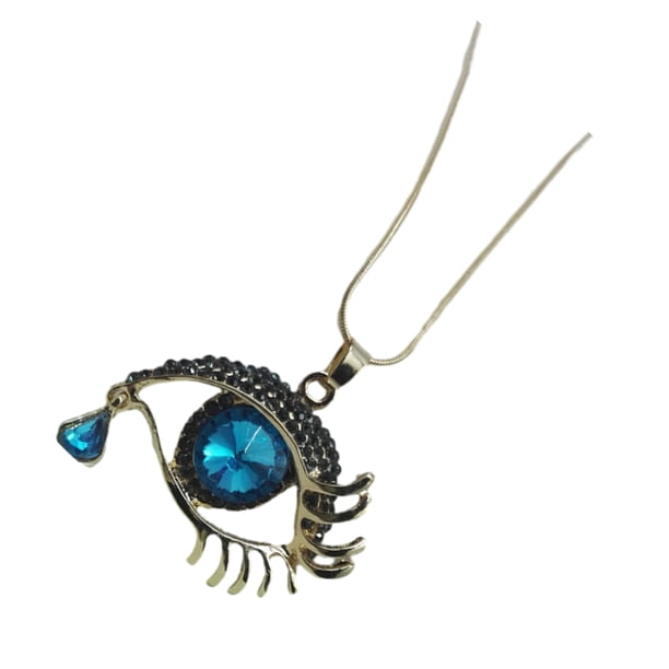 Collar con colgante de ojo malvado Minnieouse de diamantes de imitación aleación azul