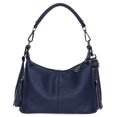 thumbnail image 1 of 2231 Bolso Retro Versátil Texturizado Primera Capa Piel Vaca Con Borlas Bandolera Un Hombro Elegante Bolso Mujer (azul) Azul, 1 of 9