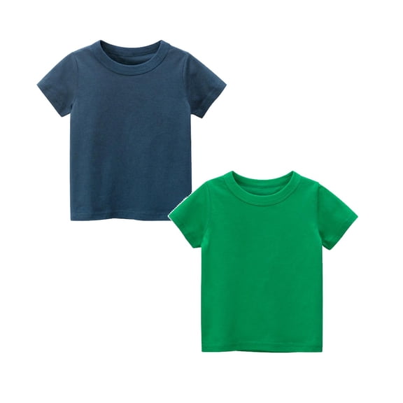 2 Pack Toddler T Shirts Summer Tshirts Boys Girls Basic Tee Undershirts Short Sleeve Clothes Crew Neck Shirts 3T