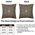 thumbnail image 4 of Vintage Floral Pillow Covers 16x16 Set of 2 Modern Botanical Print Blue Burnt Orange Flower Pattern Decorative Throw Pillow Cases Outdoor Farmhouse Decoration for Sofa Couch Bed, 4 of 6