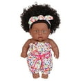 thumbnail image 2 of Xqxayjr under $5 BabyDoll, 8 Inch BlackBabyDoll, Curly Hair Vinyl Realistic Doll, African AmericanToyforGirls,ChildrenAge 3 4 5 6 Gift, 2 of 9
