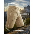 thumbnail image 4 of TACVASEN Men's Cargo Work Shorts Lightweight Quick Dry Waterproof 5 Zipper Pockets for Hiking Fishing Khaki Size 32, 4 of 6