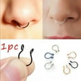 thumbnail image 5 of Fake Septum Ring Nose Non Pierced Cuff Silver Gold Jewelry Fake Faux Piercing NEW, 5 of 7