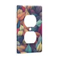 thumbnail image 2 of Yayeee Duplex Wall Plate 1-Gang 4.5"x2.7" Home Receptacle Light Switch Decorative Outlet Cover, Blue Vibrant Leaves Pattern, 2 of 7
