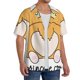 thumbnail image 2 of Balery Prince Corgi Dog Camisa Casual de Manga Corta con Botones para Hombre, Texturizada, Estilo Cubano, para Playa, Verano-Large, 2 of 5