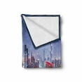 thumbnail image 2 of City Soft Flannel Fleece Throw Blanket, Nighttime at Dubai Vivid Display United Emirates Tourist Attraction Travel Theme, Cozy Plush for Indoor and Outdoor Use, 60" x 80", Multicolor, by Ambesonne, 2 of 6
