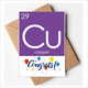 thumbnail image 1 of Química de metales de transición elementos periodo mesa cobre cu Sobre de la Carta de felicitación de la tarjeta de matrimonio, 1 of 4