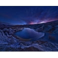 thumbnail image 2 of Zhang, Yan 24x20 Black Ornate Wood Framed with Double Matting Museum Art Print Titled - Blue Lake, 2 of 4