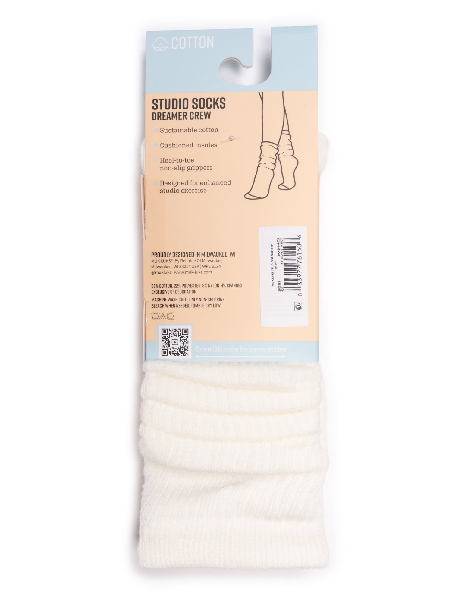 MUK LUKS Women's Pilates Slouch Sock, 1-Pack, Shoe Sizes 6-10