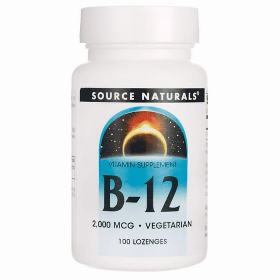 Source Naturals Vitamin B-12 2000 mcg Supports Energy Production 100 Vegetarian Lozenges