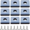 thumbnail image 2 of 24 Pieces Teflon Furniture Glides 25mm Chair Leg with Screws Teflon PTFE Glides Pad Chair Glider Pad Square Screw-in Chair Leg for Office Chair Floor, 2 of 5