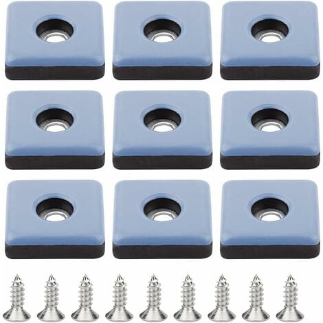 24 Pieces Teflon Furniture Glides 25mm Chair Leg with Screws Teflon PTFE Glides Pad Chair Glider Pad Square Screw in Chair Leg for Office Chair Floor Walmart
