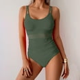 thumbnail image 5 of ylioge Tankini Swimsuits for Women One-Piece Sleeveless Bathing Suits Ladies Trendy Solid Color Full-Coverage Surfing Diving Tankinis, 5 of 7