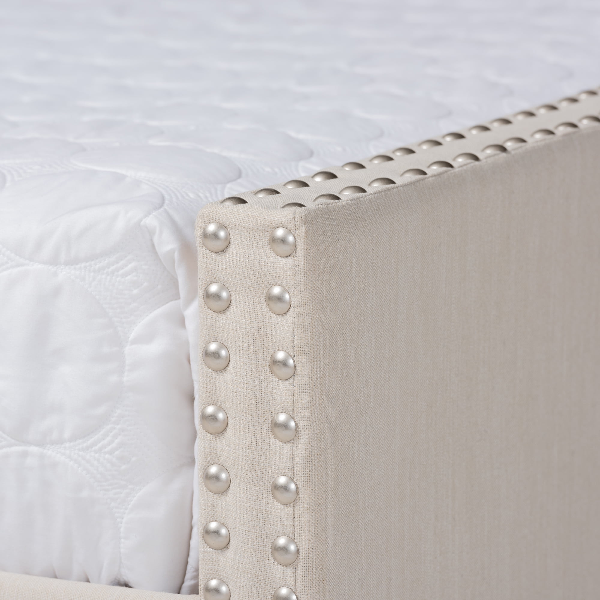 Baxton Studio Haylie Beige Upholstered Queen Size Daybed with Roll-Out Trundle Bed