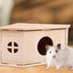 thumbnail image 2 of Cabaña de madera para chinchillas, casa para hámsters, casa para ardillas, escondite de madera para ratas, 2 of 7