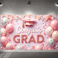 thumbnail image 4 of Colorful Balloons Graduation Banner Graduation Cap Congrats Display Star Decor Ribbon Streamers Grad Backdrop for Graduation Party College Graduation Photo Shoot, 4 of 8