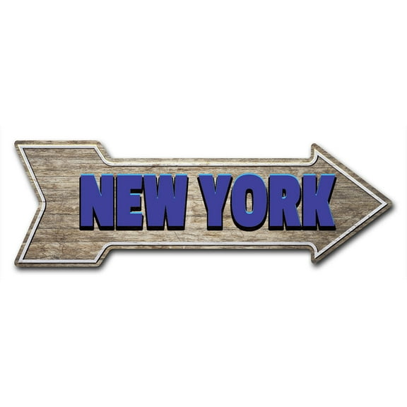 SignMission 6 x 18 in. Indoor & Outdoor Decor Direction Sticker Vinyl Wall Decals - New York - 24 in.