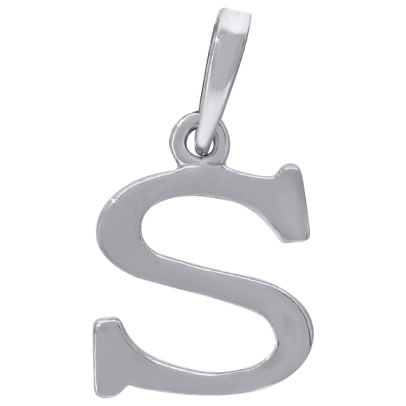 925 Sterling Silver Mens Women Letter Name Personalized Monogram Initial S Charm Pendant 20.5x11.4mm Wide Necklace for M