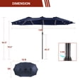 thumbnail image 6 of CHYVARY 15 x 9ft LED Double-Sided Patio Market Umbrella Outdoor with LED Lights for Garden, Deck and Pool,Navy Blue, 6 of 7