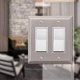 thumbnail image 3 of Wall Plate AMERELLE 163RRBN Double Rocker Steel Brushed Nickel, 3 of 4