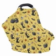 thumbnail image 4 of Renewold Stretchy Nursing Scarf Car Seat Canopy Baby Car Seat Cover, Baby Breastfeeding Stroller High Chair Shopping Cart Cover for Infant Halloween Decor, Witch Cauldron Cat Bat Skull Yellow, 4 of 7
