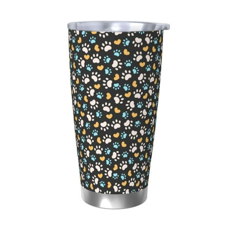 

Tideii Paw Animal for 20OZ Car Cup Stainless Steel Cold and Hot Cup with Lid Suitable for Outdoor and Home Unisex-Without Straw