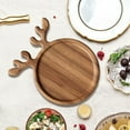 thumbnail image 5 of HUISZJ 6pcs Antler-Shaped Appetizer Tray Charcuterie Dessert Board, Antler Wooden Christmas Serving Trays, Dessert Snacks Platter for Restaurant Home (S), 5 of 9