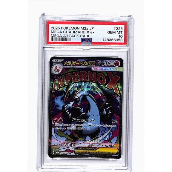 Collectible Graded 2025 PSA 10 Pokemon Japanese M2a Mega Dream EX Mega Charizard X EX Mega Attack Rare #223