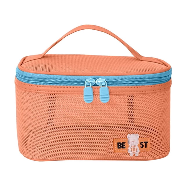 Bolsa de cosméticos con tapa abierta para vacaciones, bolsa de viaje de gran capacidad, bolsa de cosméticos de malla transpirable, bolsa de cosméticos para damas.