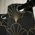 thumbnail image 3 of Ambesonne Art Deco Grommet Curtain, Black Vintage Line Shells, 50"x60", Black and Sand Brown, 3 of 5