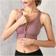 thumbnail image 2 of Darzheoy Sports Bras for Women Yoga Solid Sleeveless Cold Shoulder Casual Tanks Blouse Tops Intimates Push Up 75C/75D/80A/80B/80C/80D, 2 of 9