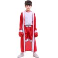 thumbnail image 2 of Children Kids Boxing Uniform Set Hooded Robe Short Sleeve Top Shorts Boxing Clothes Halloween Costume, 2 of 9