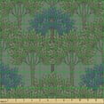 thumbnail image 2 of Ambesonne Botanical Fabric by the Yard Upholstery, Forest Foliage Woodland, 2 Yards, Army Green and Slate Blue, 2 of 5