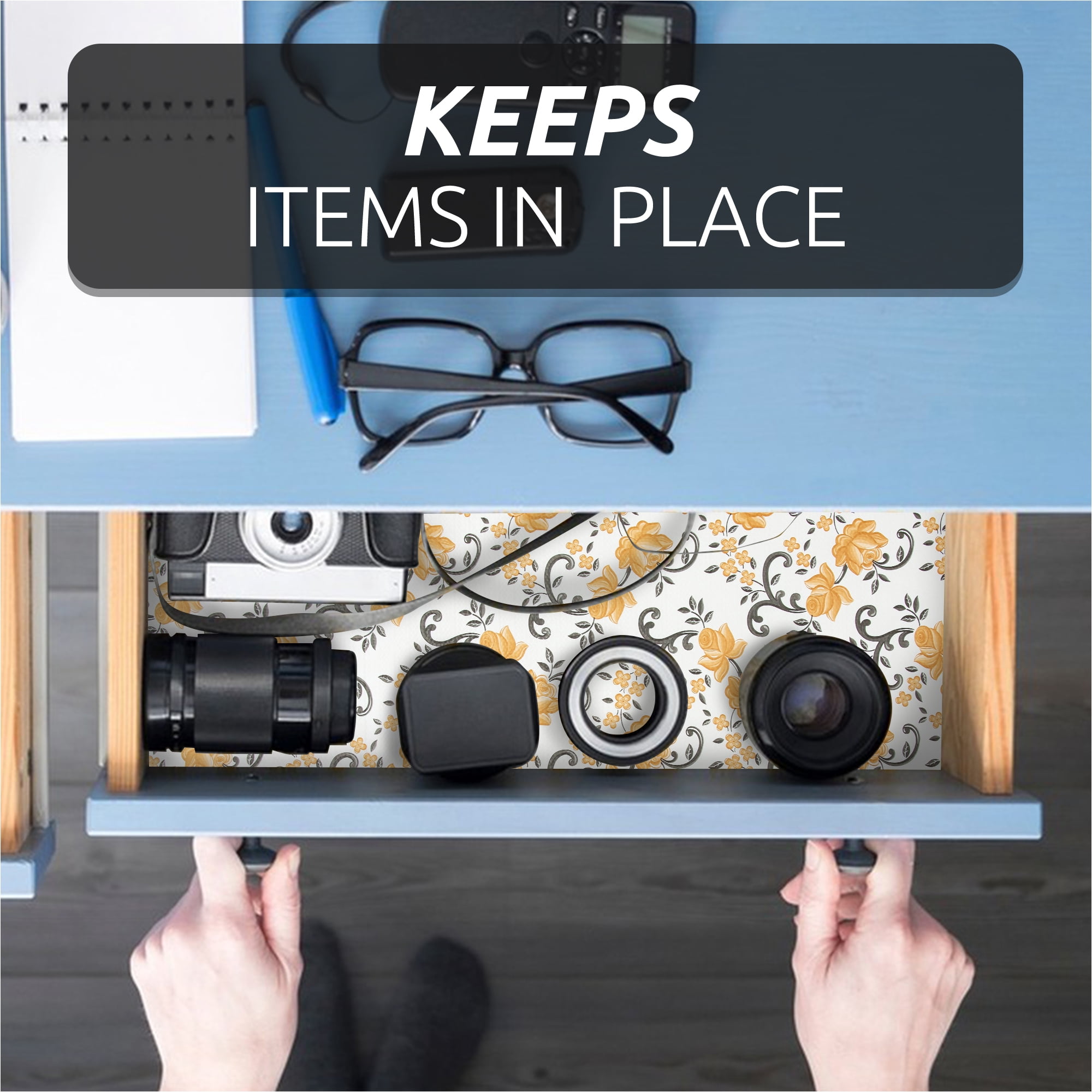 RAY STAR 12x120 Inch Shelf Liner Non Slip, Non Adhesive Drawer Liner, Waterproof Shelf Liners for Kitchen Cabinets