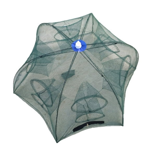 CHUANK Foldable Crab Net Trap Cast Dip Cage Fishing Net for Fish Minnow Crawfish Shrimp Umbrella Design (Twelve Entrance)