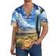 thumbnail image 1 of Fotbe Western Desert Cactus Camisa Estampada de Manga Corta para Hombre, Casual de Verano, Estilo Playero, Sin Arrugas-Large, 1 of 5