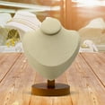 thumbnail image 1 of Soporte de exhibición de collares, maniquí, accesorios creativos, collar, cadena, busto de joyería, soporte de busto de joyería para exhibición de Beige, 1 of 10