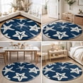 thumbnail image 4 of Round Area Rugs Collection 7 Ft, Navy Blue Starfish Coastal Non-Slip Residential Carpet, Nautical Summer Ocean Abstract Art Indoor Crawling Mats Runner Rugs for Living Room/Dining Room/Bedroom, 4 of 9