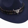 thumbnail image 4 of NOLDARES Toddler Boys Cowboy Hat, Western Hat for Kids, Leather Hatband Baby Cowgirl Hat for Girls(Navy,3-8 Y), 4 of 5