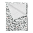 thumbnail image 2 of England Soft Flannel Fleece Blanket, Famous Cities in Monochrome Hand Lettering Style Bristol London Oxford, Cozy Plush for Indoor and Outdoor Use, 70" x 90", Black White Vermilion, by Ambesonne, 2 of 5