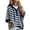 Navy, variant on Women's Hooded Knit Sweater Casual - 3/4 Sleeve Striped Drawstring Loose Fit Pullover, Womens Sweatshirt, Sweatshirt, Hoodies, Essentials Hoodie