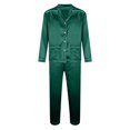 thumbnail image 6 of Sillenn Christmas Pajamas for Family Cute Silk Satin Long Sleeve Button Down Pjs Set Festival Party Plus Size Sleepwear Nightwear Family Christmas Pajamas Matching Lounge Holiday Sets Dark Green L, 6 of 7