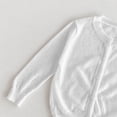 thumbnail image 5 of Girls White Cotton Cardigan | Button Front Long Sleeve Sweater for Kids Kids, Soft Crewneck Knit Top with Ribbed Cuffs,Size 1-2 T, 5 of 7