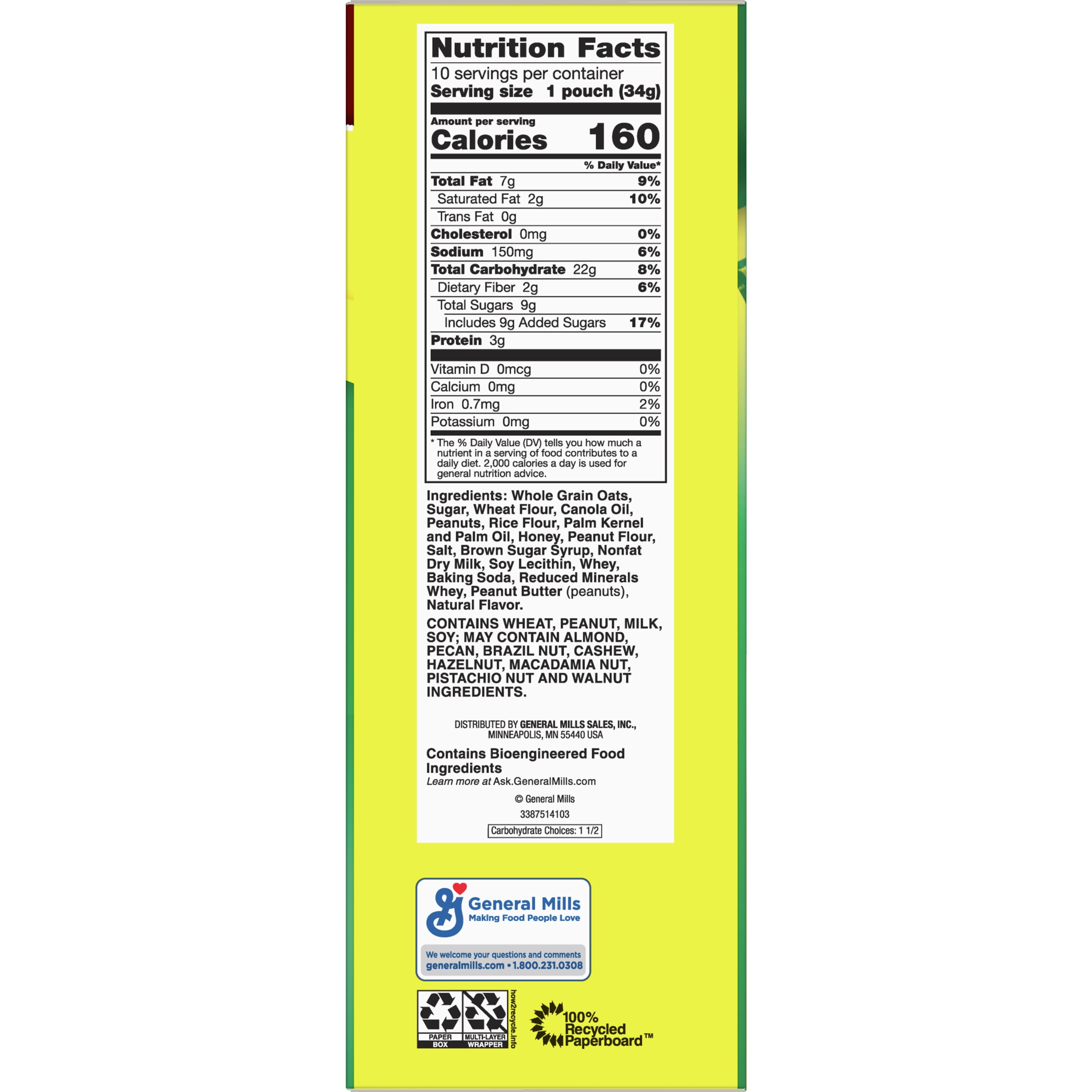 Nature Valley Crunchy Oats 'N Peanut Butter Snack Mix 10 Count