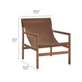 thumbnail image 3 of Sonora Leather Sling Chair in Nutmeg Brown, 3 of 10