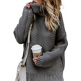 thumbnail image 1 of Chandail Col Roulé Ample pour Femmes Hiver Épais String Crochet Mode Chaud Tricoté, 1 of 7