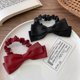 thumbnail image 5 of Bow Scrunchies for Women Ponytail Holder Hair Ties Silk Scrunchies for Hair Ropes Bowknot Black Red White Scrunchy Hair Accessories Elastic 3PCS 5cm, 5 of 5